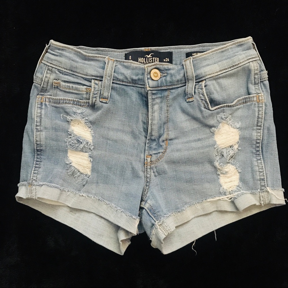 Hollister Mid-Rise Light Denim Shorts